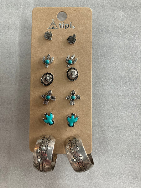 Collection of western stud earrings