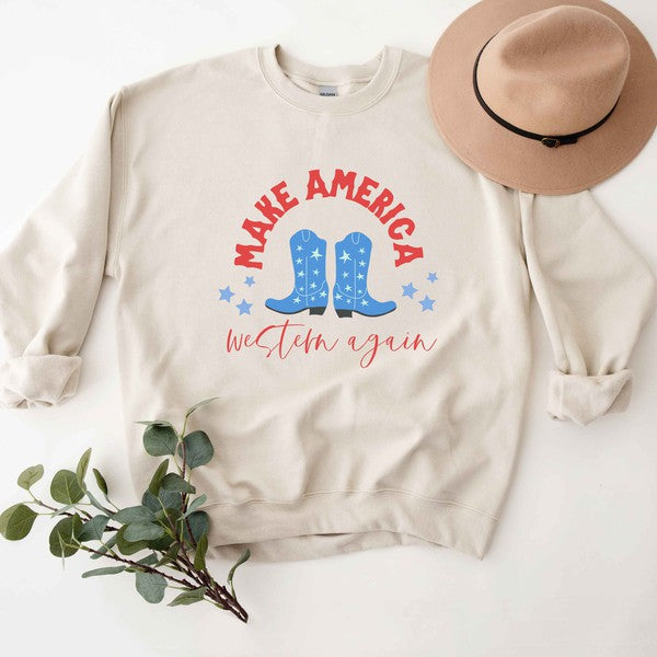 Make America Western Boots Graphic Sweatshirt