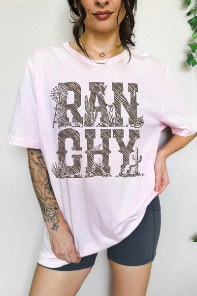 Ranchy Country Western Oversized Tee