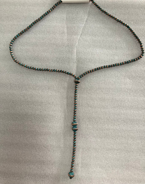 Navajo style pearl “Y” necklace