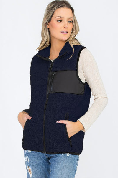 UNISEX WOMENS SHERPA FLEECE VEST TOP JACKET