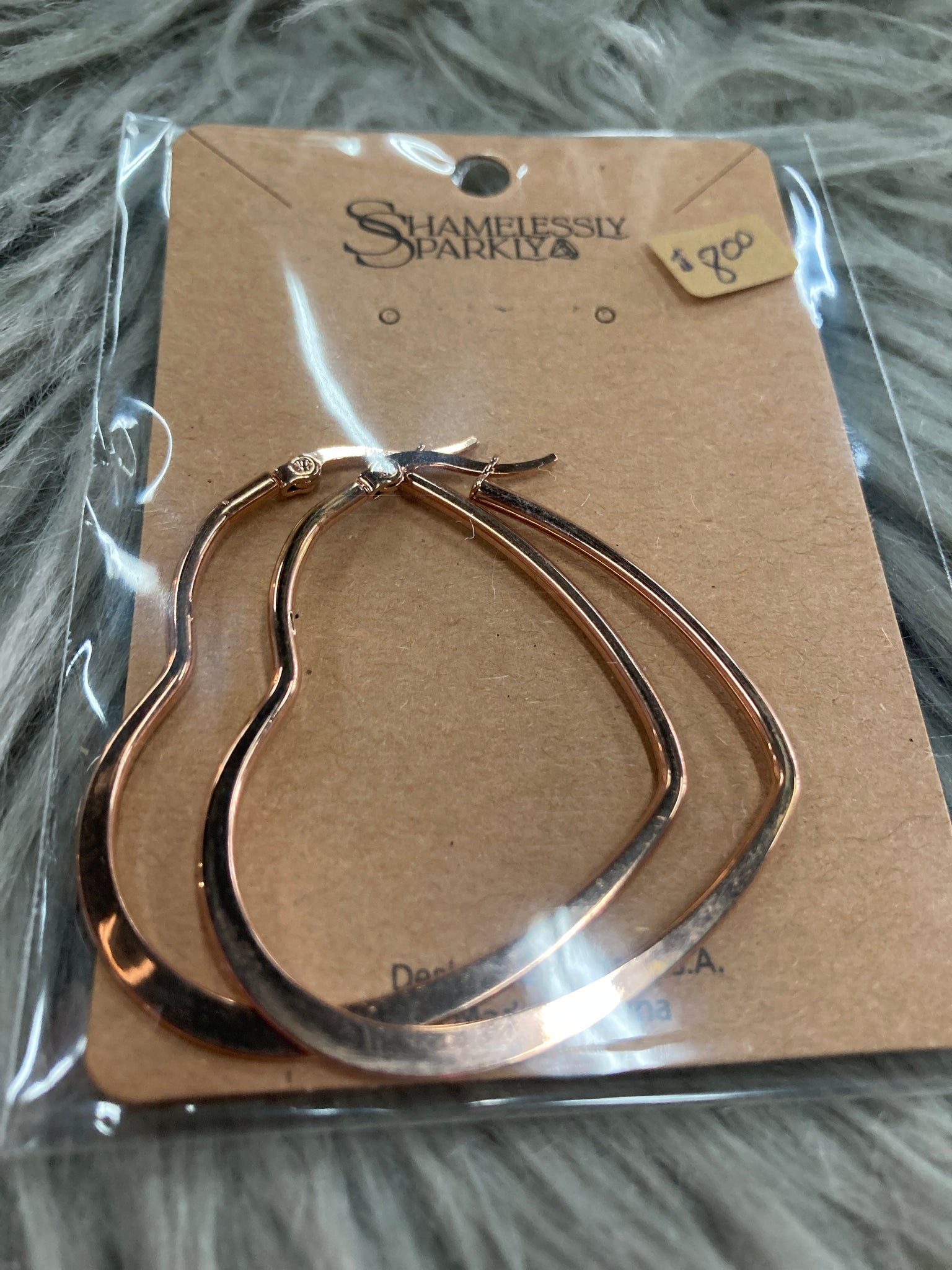 heart metal hoop earrings