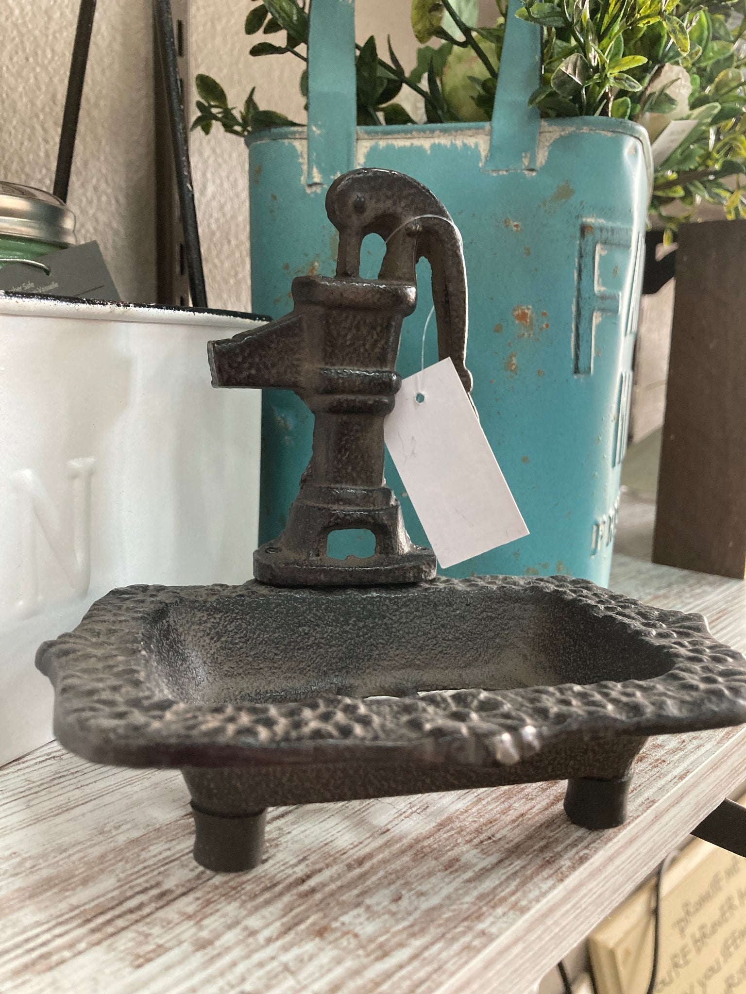 cast iron water pump soap dish