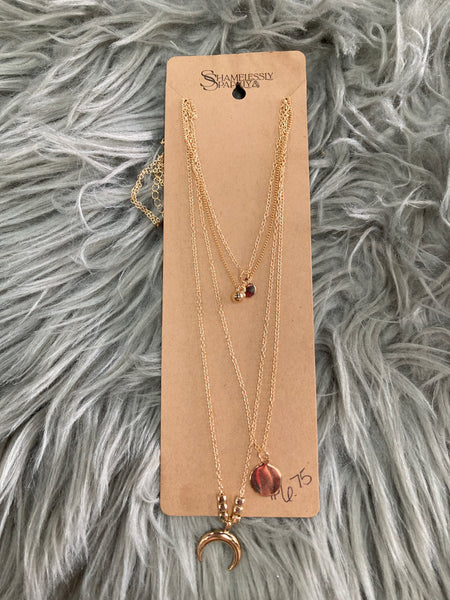 long dainty chain multi layer necklace