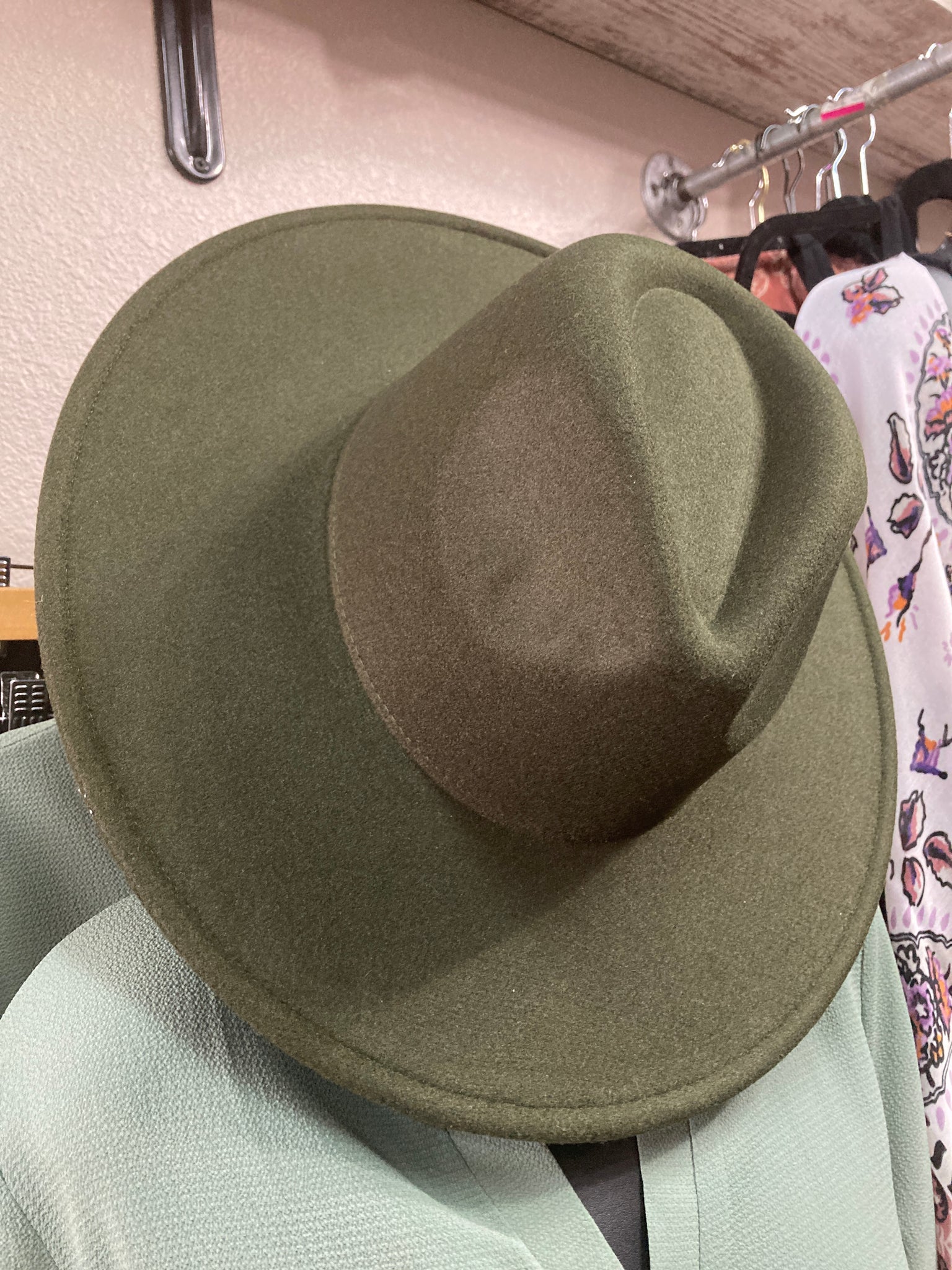 Olive green hat